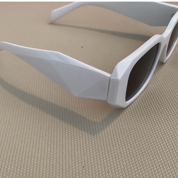 Strawberry Milk Mob White Rectangular Sunglasses - Picture 6 of 9